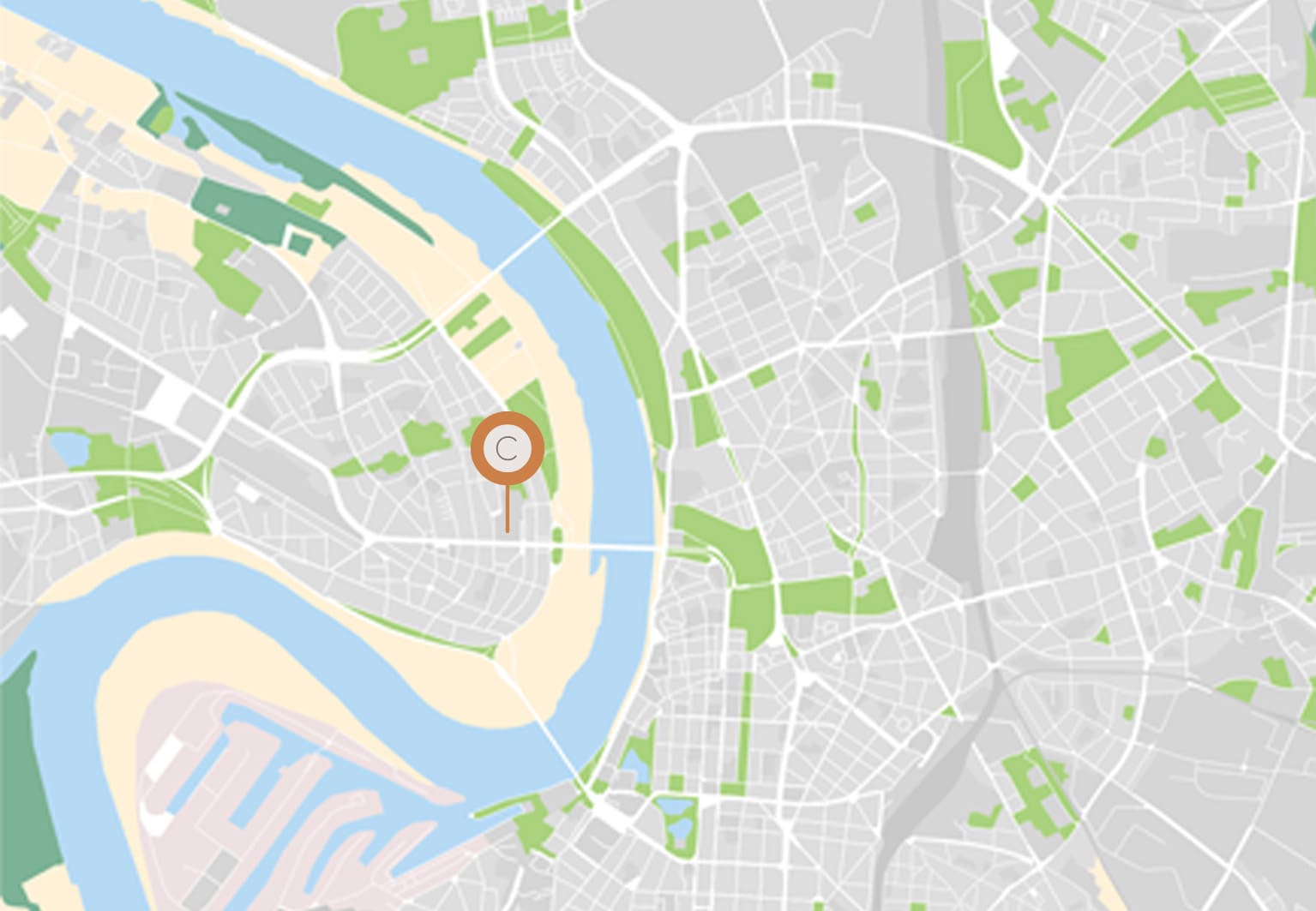 Kartenausschnitt Düsseldorf