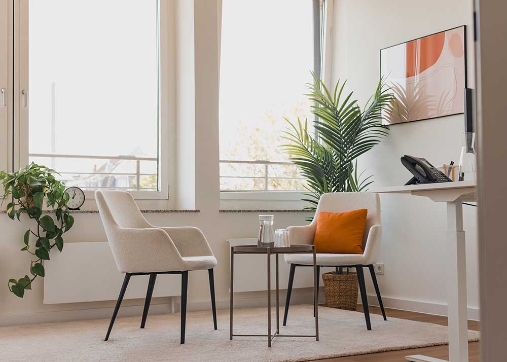 Therapieraum in der calm Ambulanz für Psychotherapie in Düsseldorf